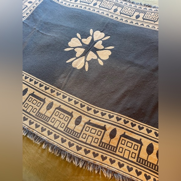 Cottage core 90's woven cotton throw blanket - Picture 4 of 5